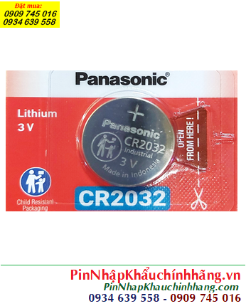 Panasonic CR2032; Pin 3v lithium Panasonic CR2032 _X.Xứ Indonesia (MẪU MỚI)